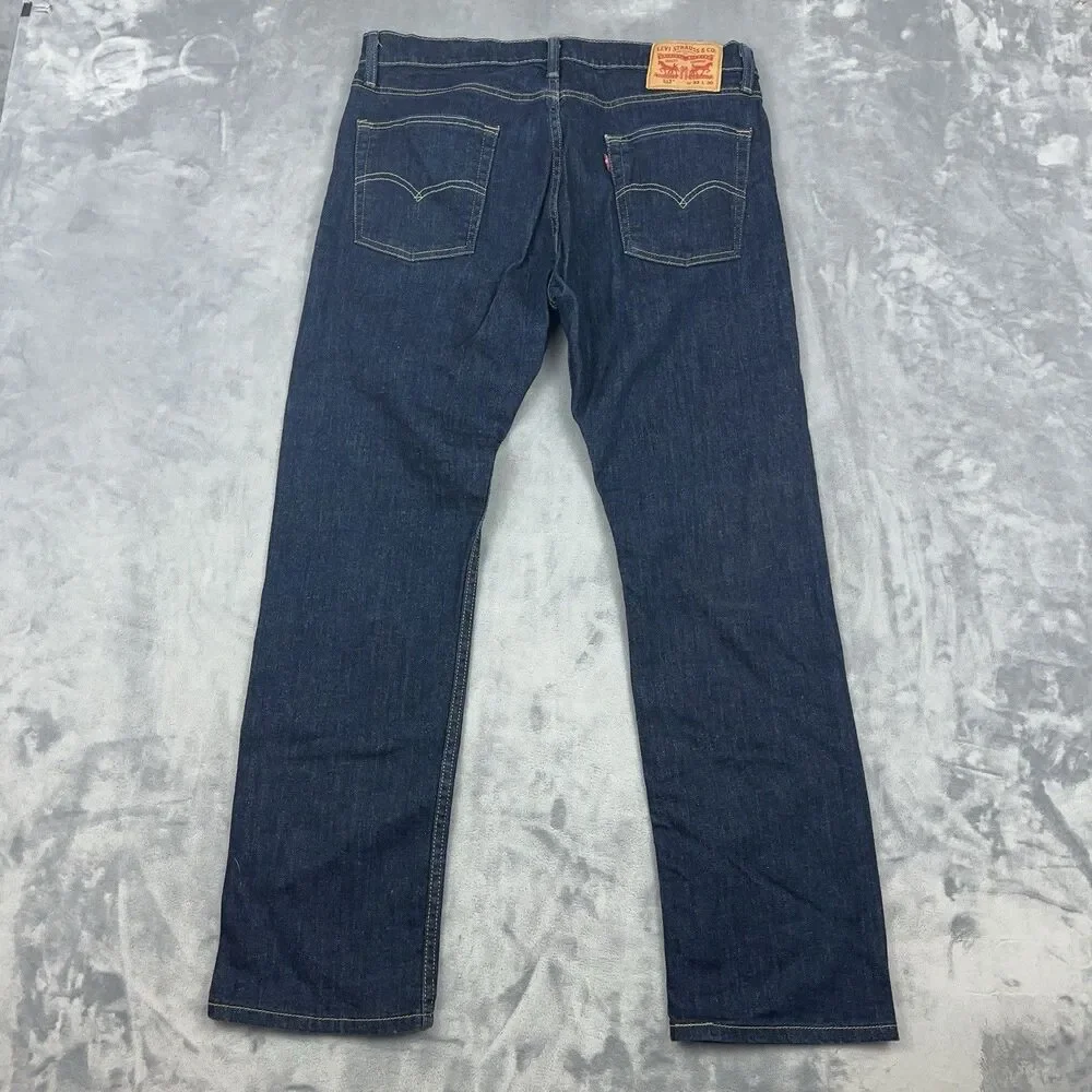 Levi's 513 Jeans Mens Size 33x30 Blue Slim Straight 5 Pocket Denim Dark Wash
